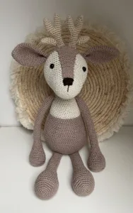 Groot Hert Taupe - gehaakte knuffel