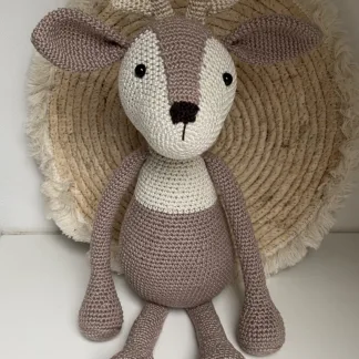 Groot Hert Taupe - gehaakte knuffel