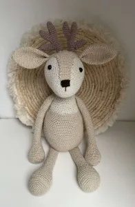 Groot Hert Zand - gehaakte knuffel