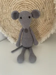 Kleine Muis Grijs - gehaakte knuffel