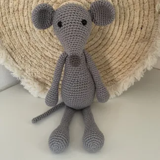 Kleine Muis Grijs - gehaakte knuffel