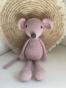 Muis Roze - gehaakte knuffel